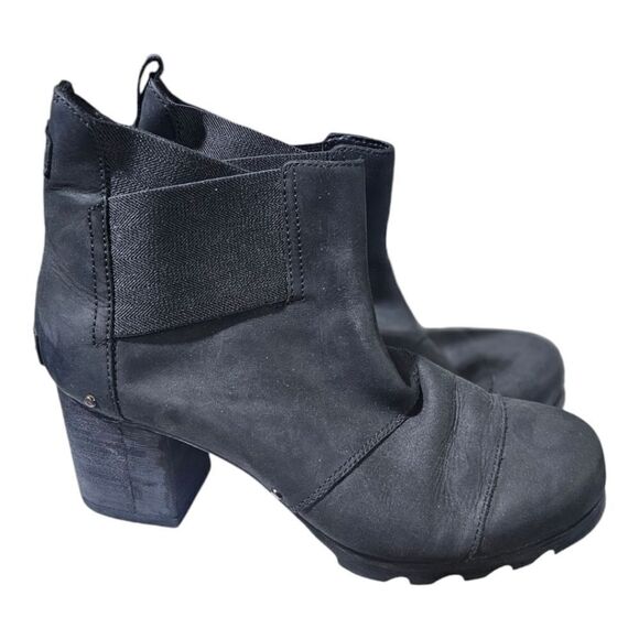 SOREL Addington Chelsea Black Nubuck Leather Ankle Boots Booties - Size 11 - Picture 1 of 7